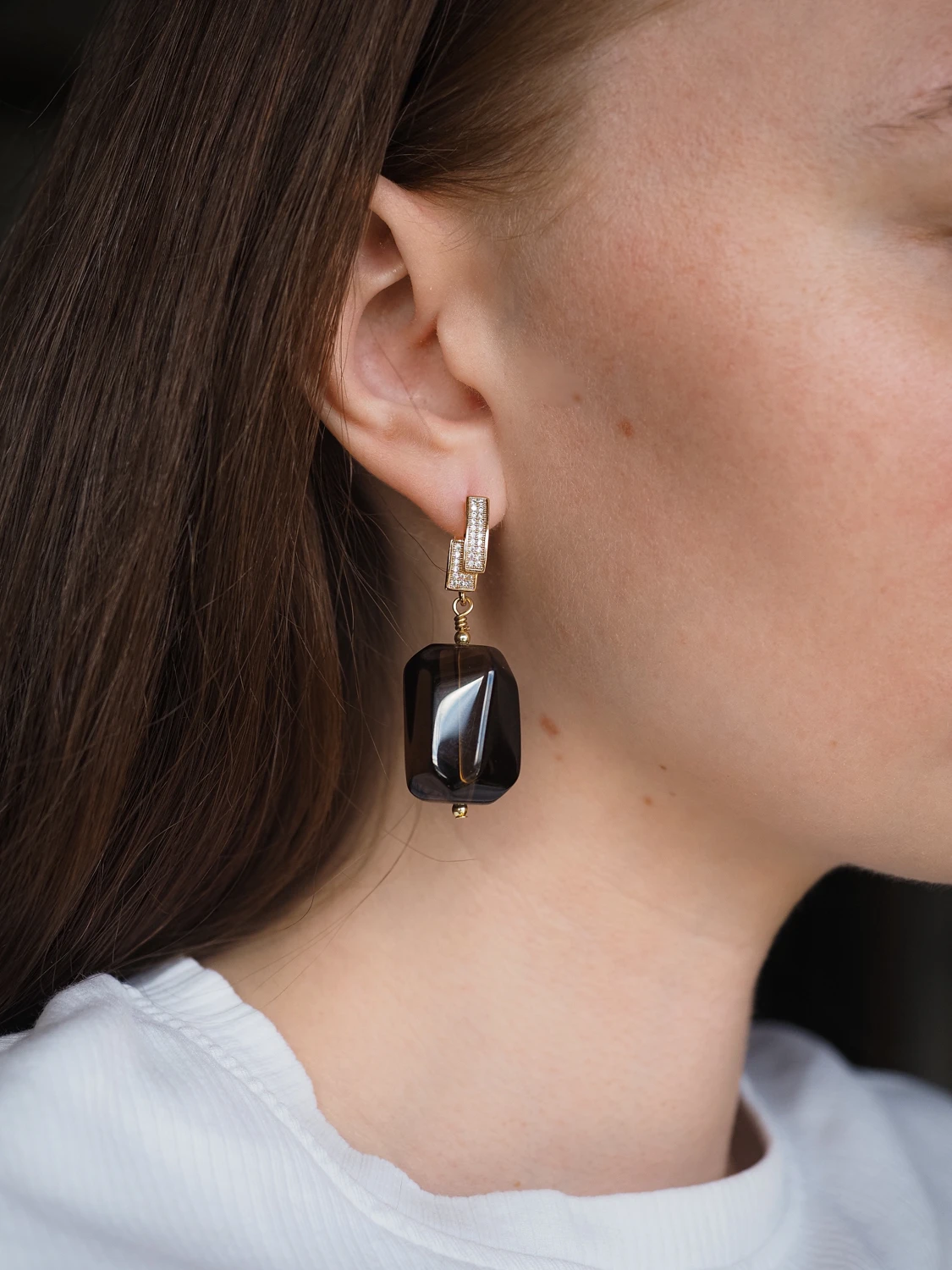 Серьги из Раухтопаза №6