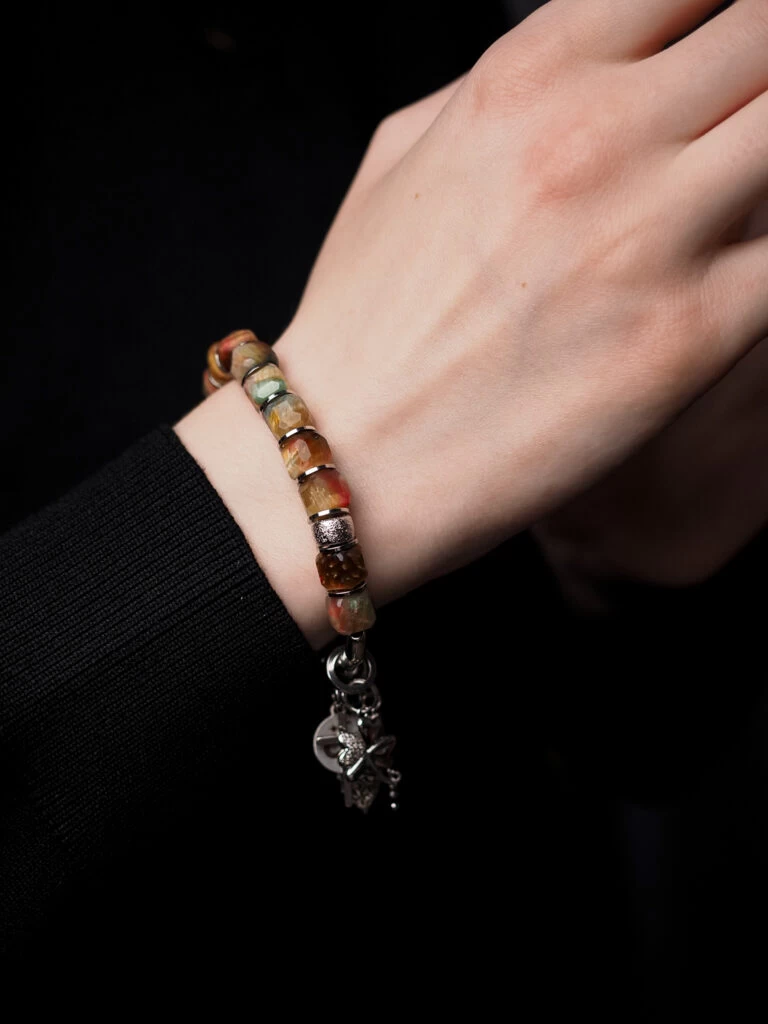 Браслет женский из Тигрового глаза и Гематита №8