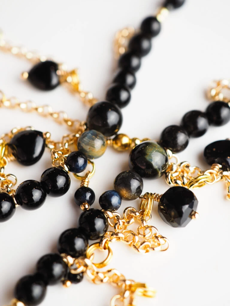 Чокер женский из Агата и Обсидиана