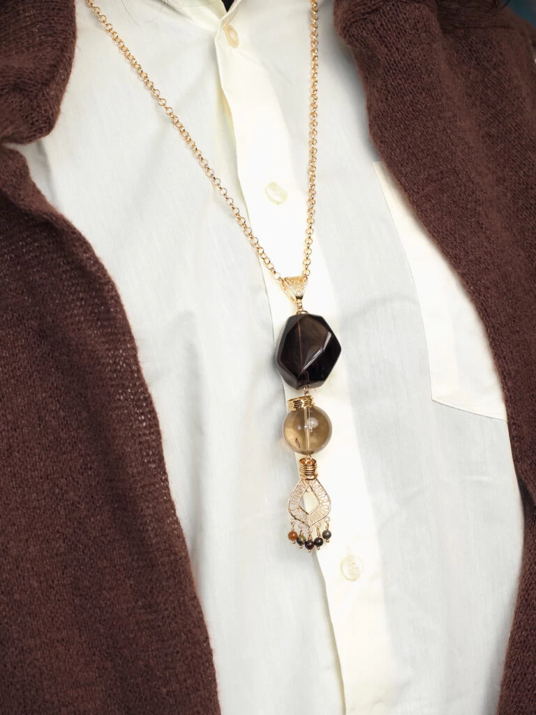 Подвеска женская из Раухтопаза №2