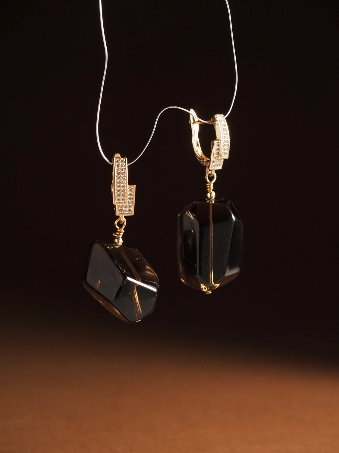 Серьги из Раухтопаза №6