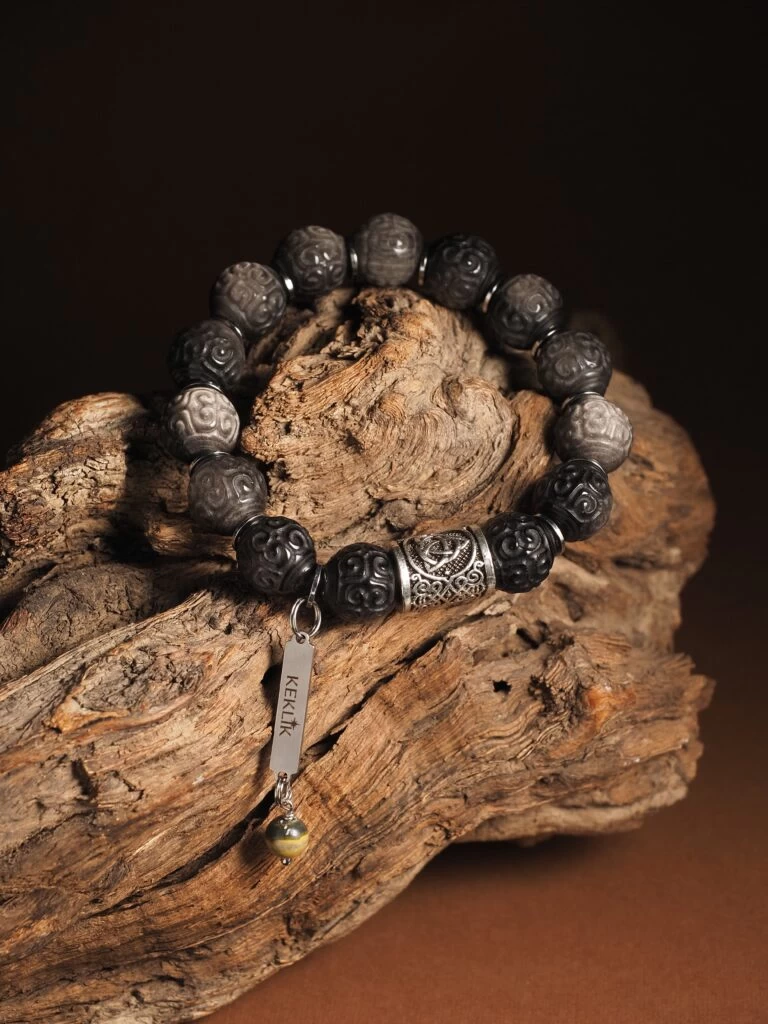 Браслет лаконичный из Обсидиана