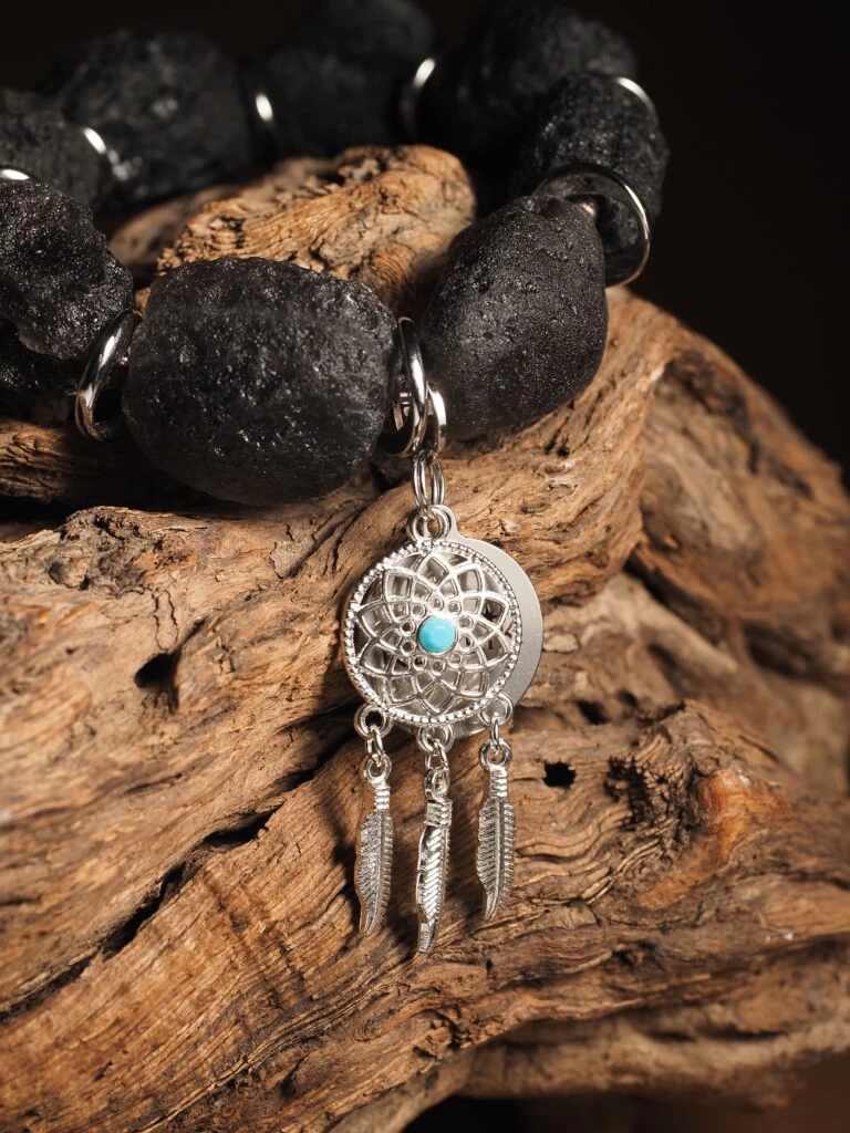 Браслет женский из Обсидиана №2