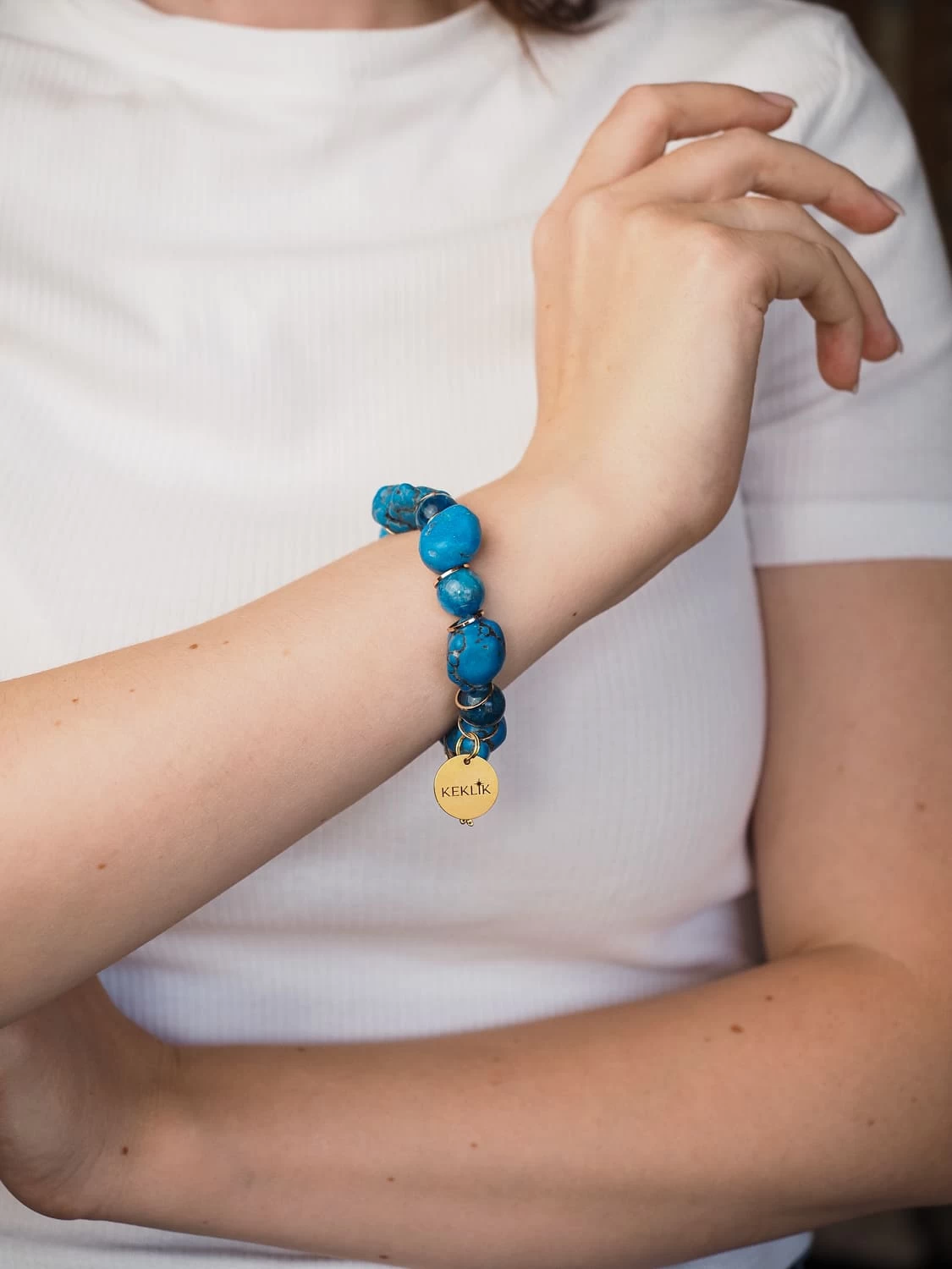 Браслет женский из Бирюзы и Апатита