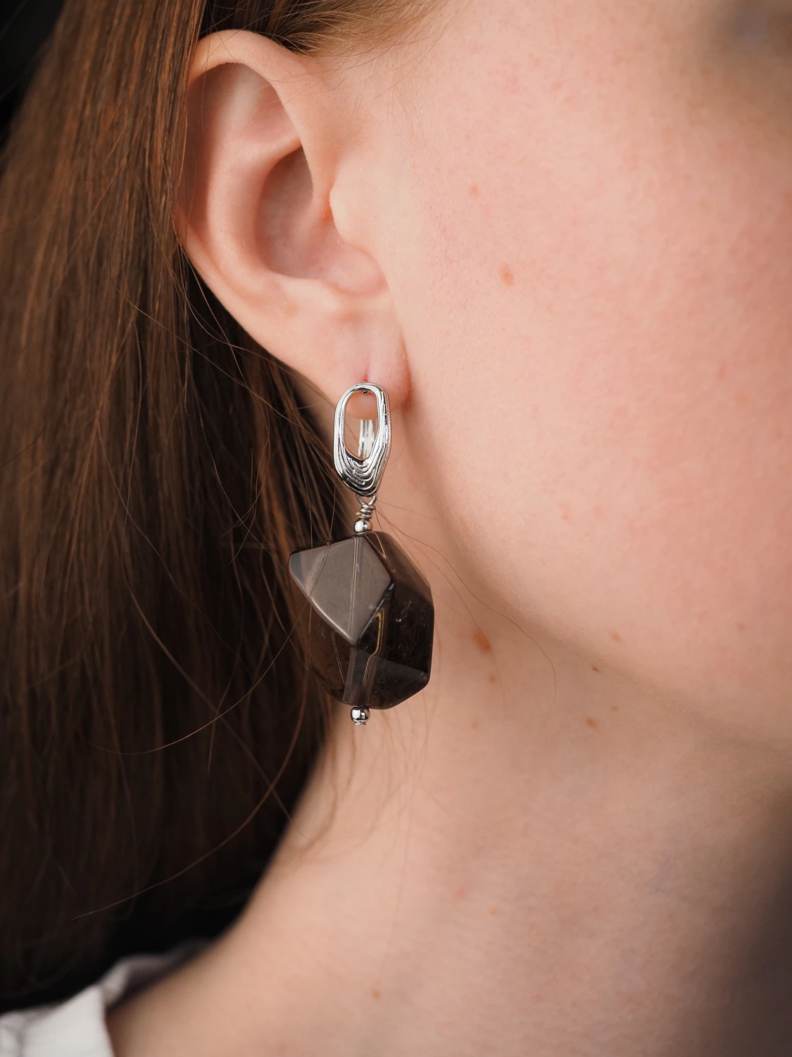 Серьги из Раухтопаза №5