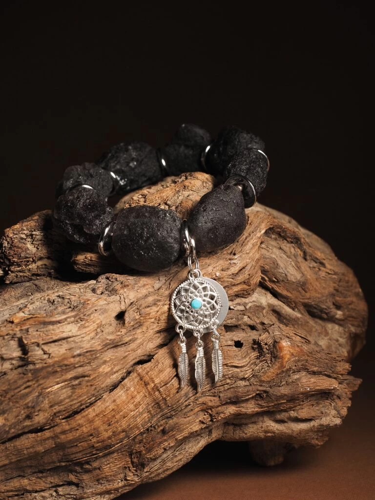 Браслет женский из Обсидиана №2