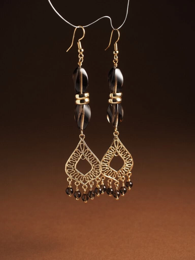 Серьги из Раухтопаза №5