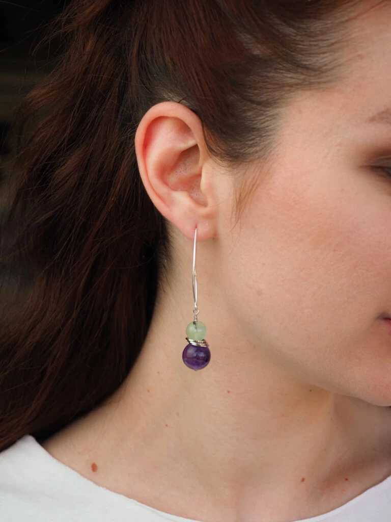 Серьги из Аметиста и Пренита