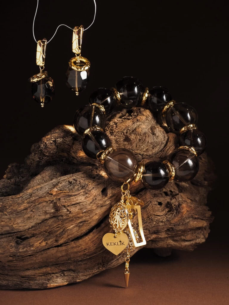 Браслет женский из Раухтопаза №11