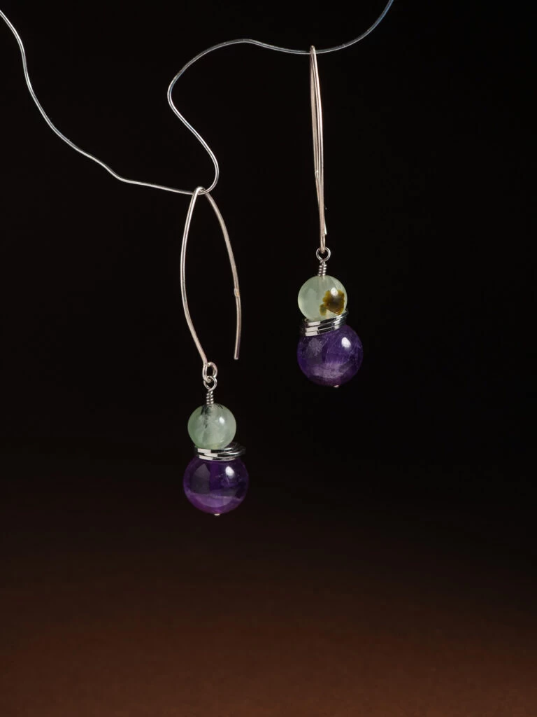 Серьги из Аметиста и Пренита