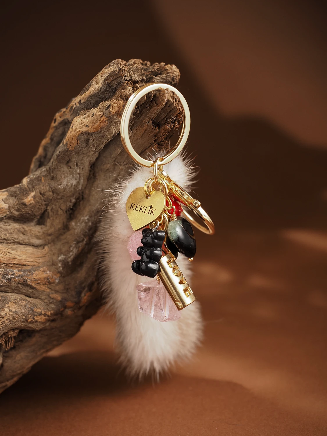 Брелок из Агата и Аквакварца №4