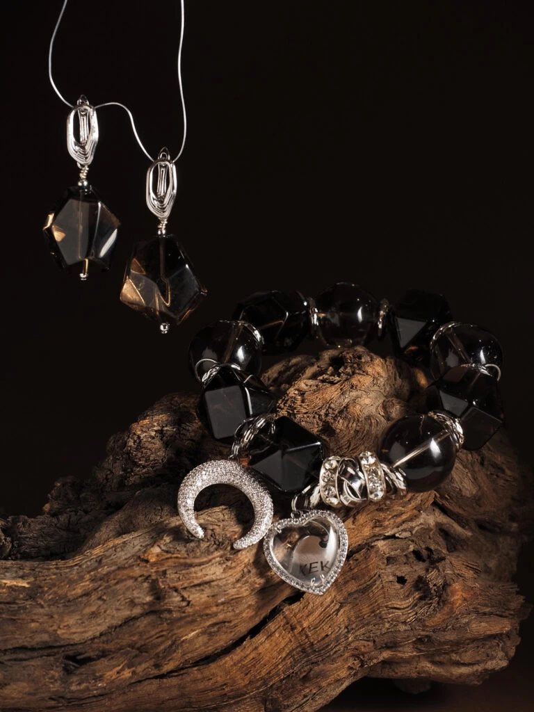 Браслет женский из Раухтопаза №12