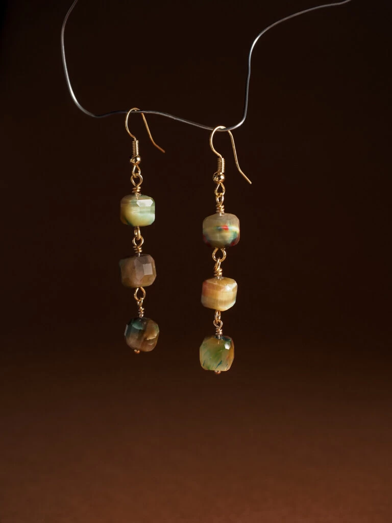 Серьги из Тигрового глаза №3