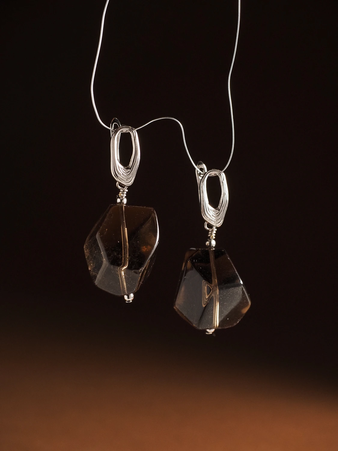 Серьги из Раухтопаза №5