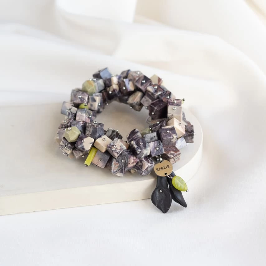 Браслет женский многокаменный из Яшмы