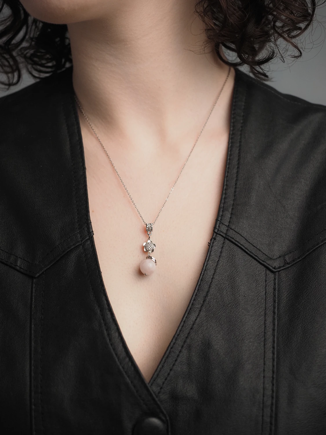 Кулон из Розового кварца