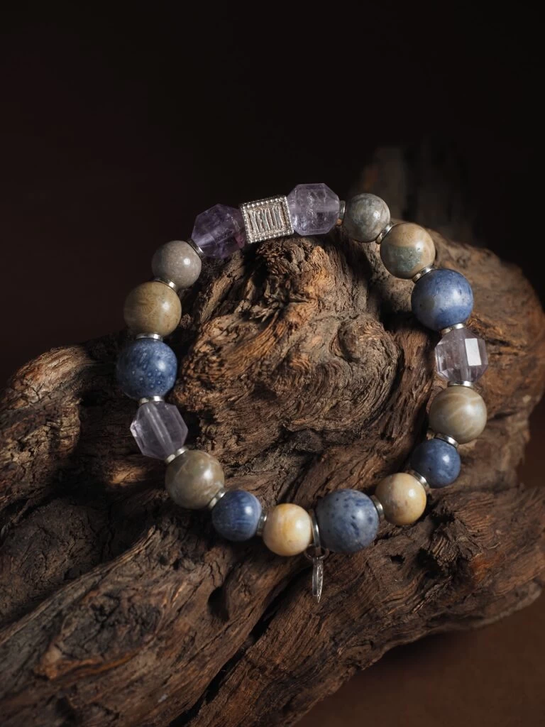 Браслет лаконичный из Коралла и Аметиста