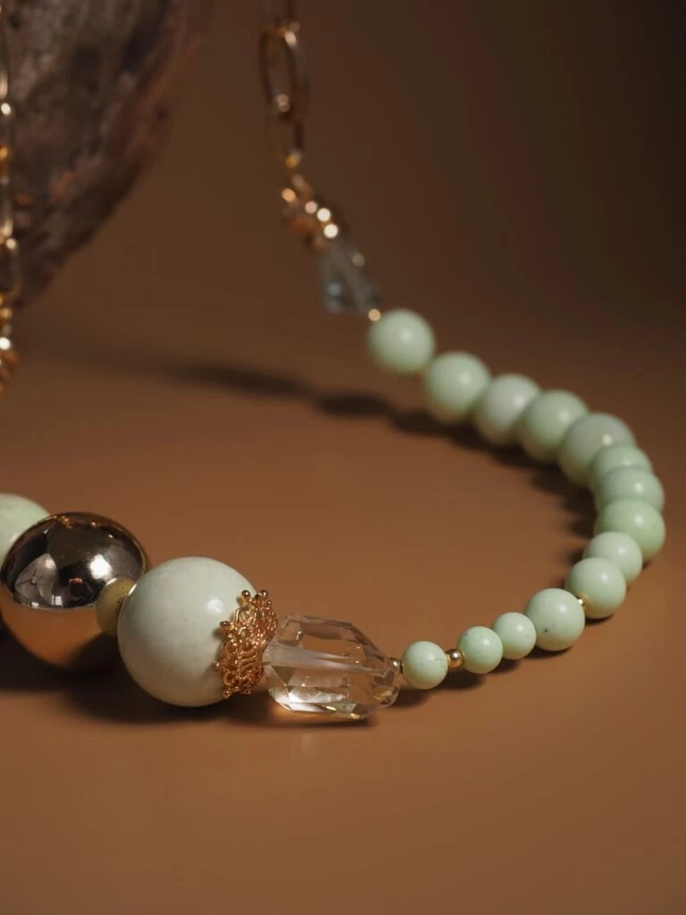 Колье из Хризопраза, Аметиста и Цитрина