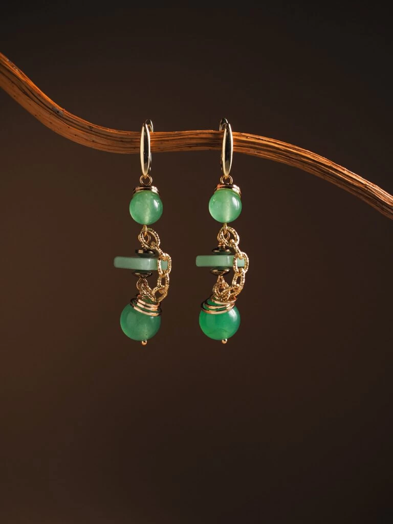 Серьги из Авантюрина №1