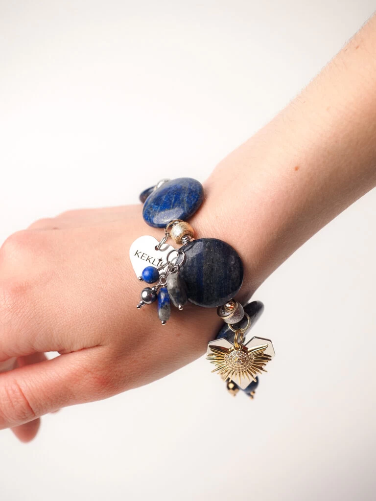 Браслет женский из Лазурита и Гематита