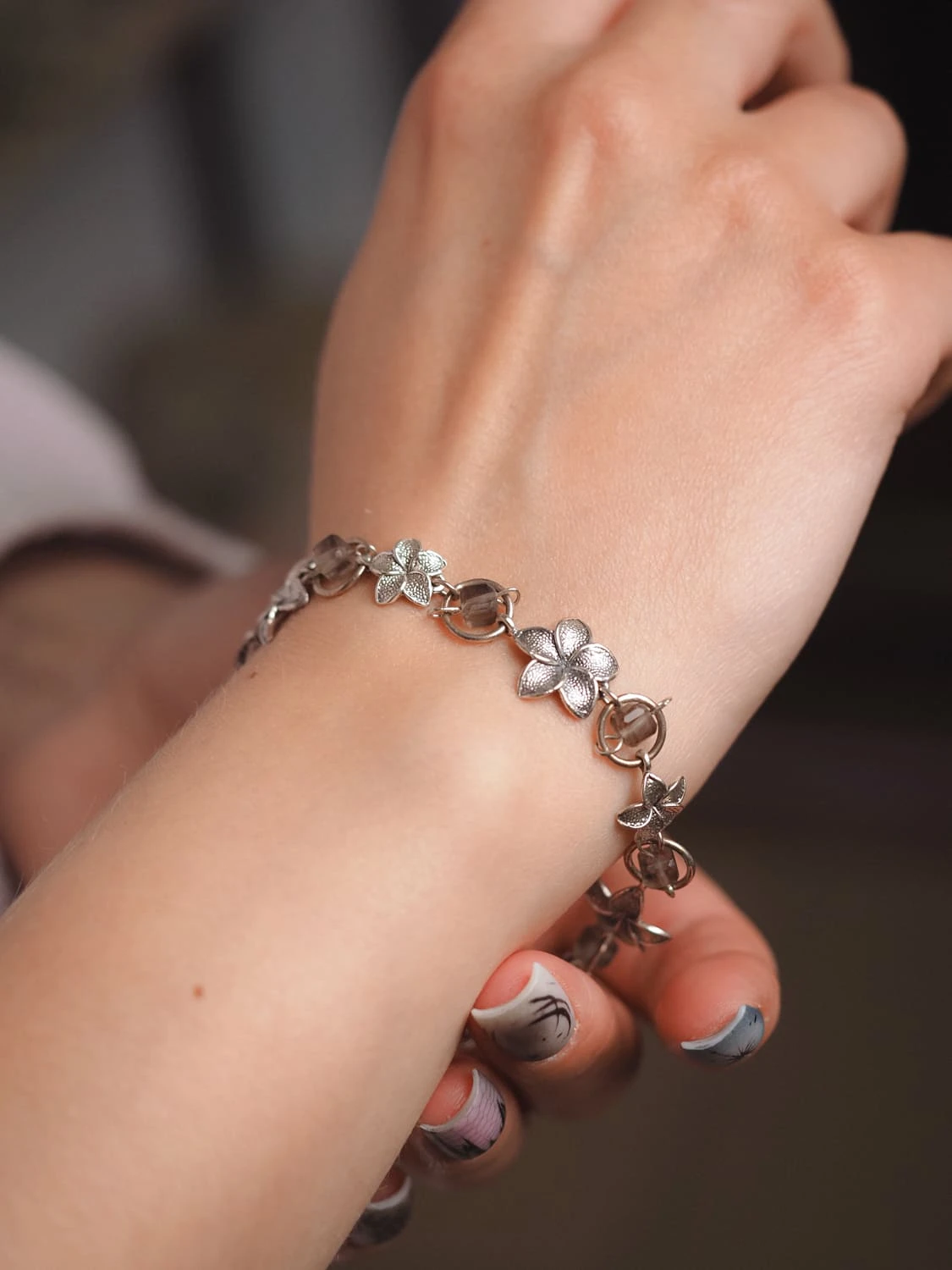 Браслет женский из Раухтопаза №14