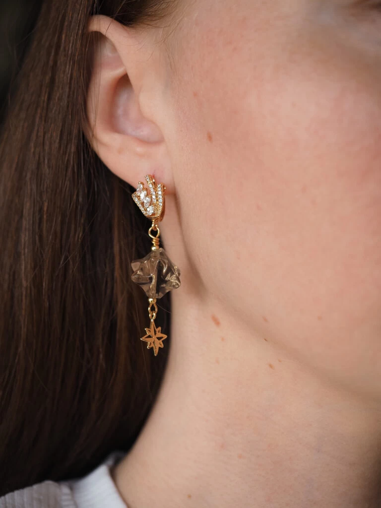 Серьги из Раухтопаза №1