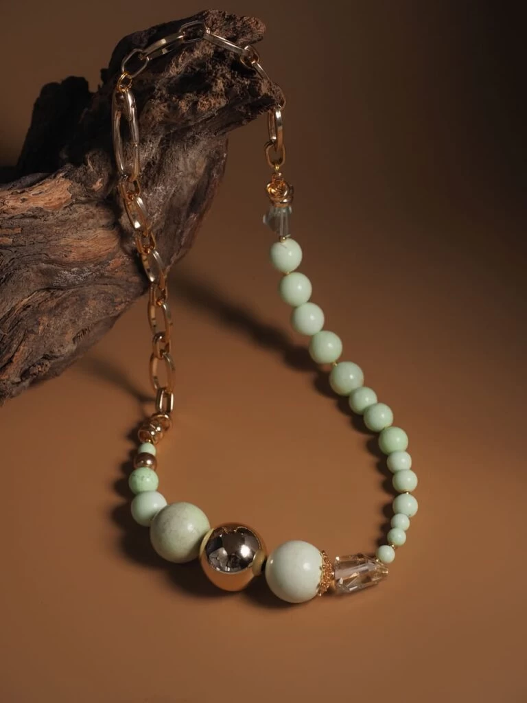 Колье из Хризопраза, Аметиста и Цитрина