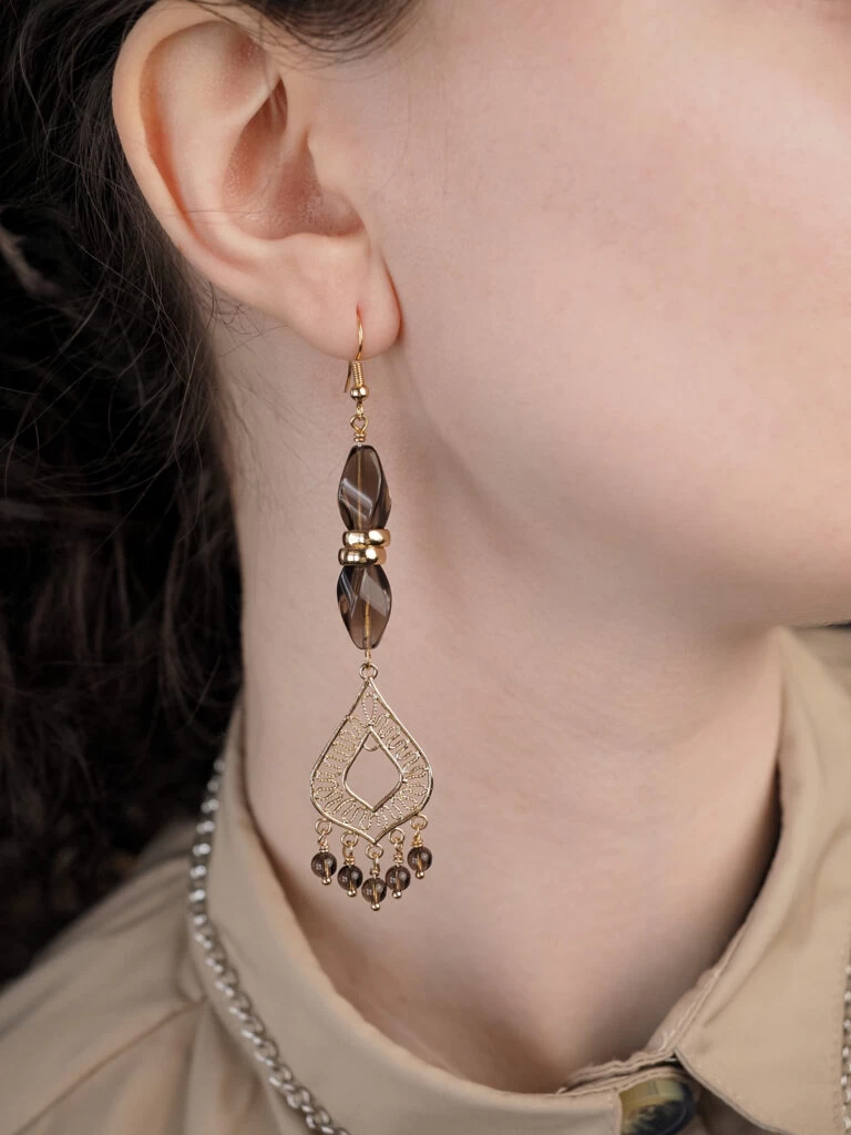 Серьги из Раухтопаза №5