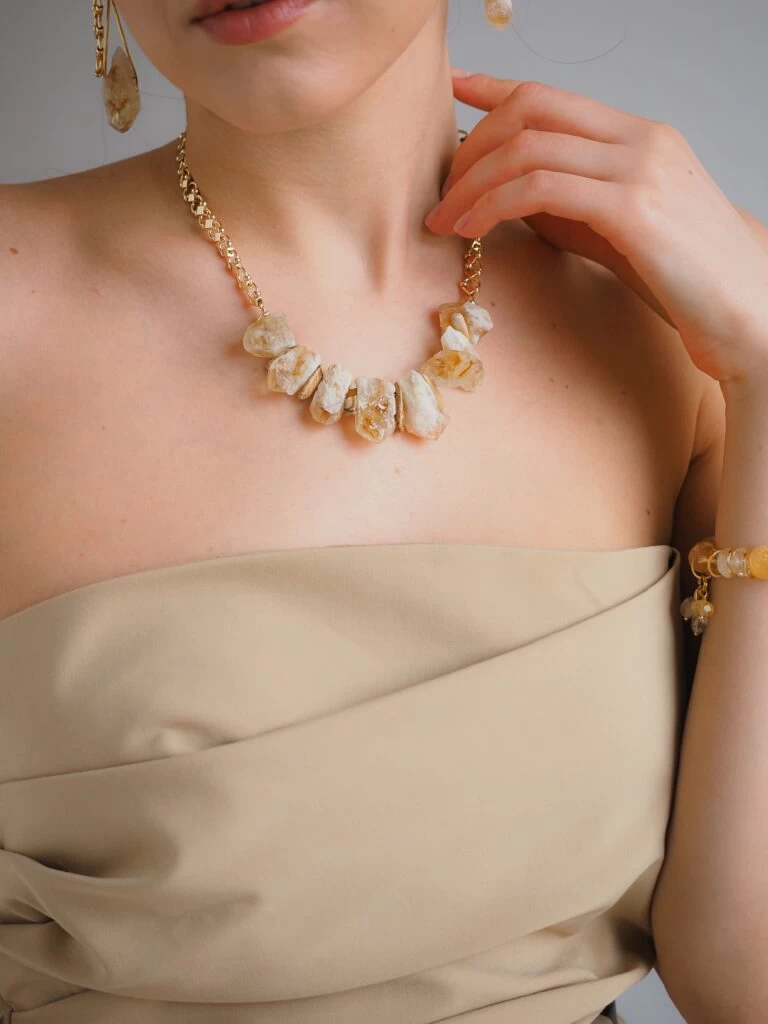 Колье из Цитрина и Яшмы