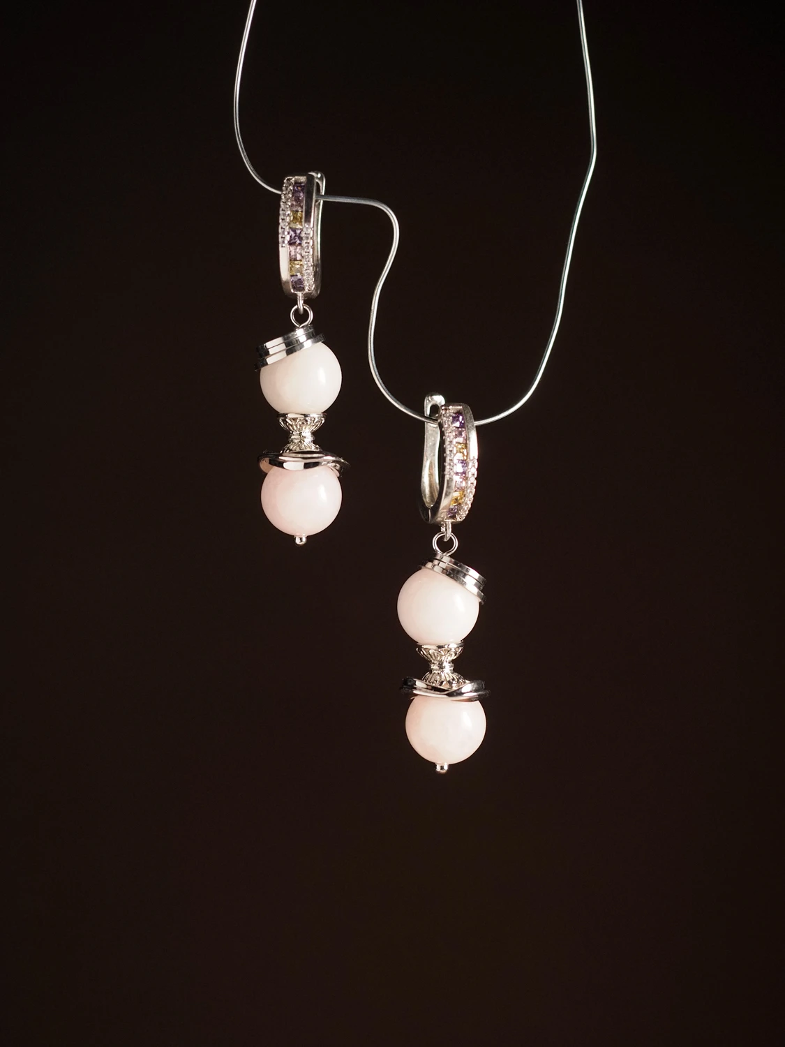 Серьги из Розового кварца