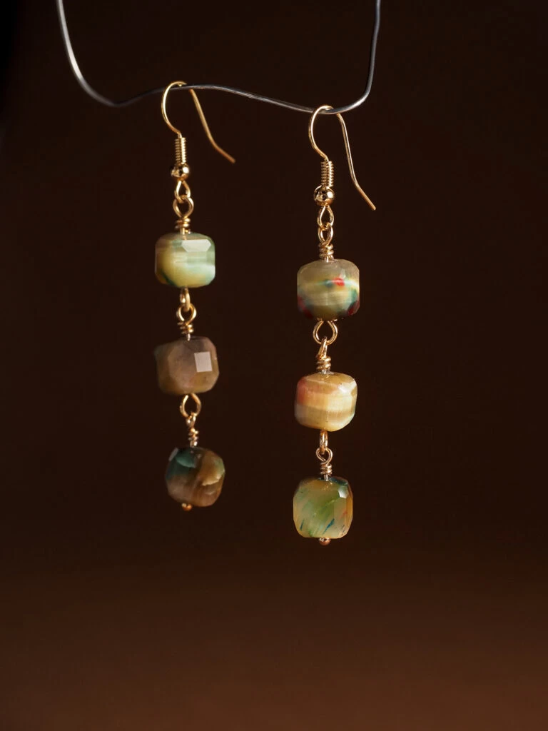 Серьги из Тигрового глаза №3