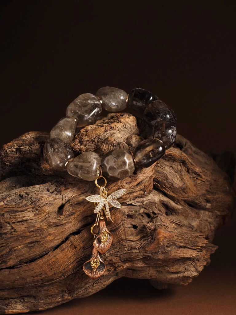 Браслет женский из Раухтопаза №6