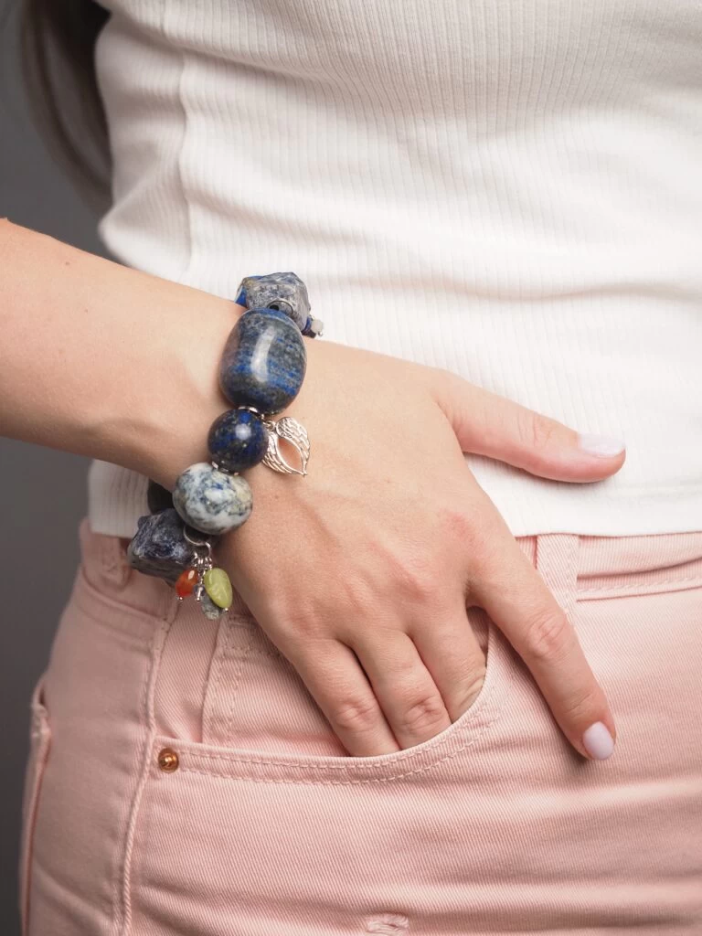 Браслет женский из Лазурита, Лабрадора и Содалита