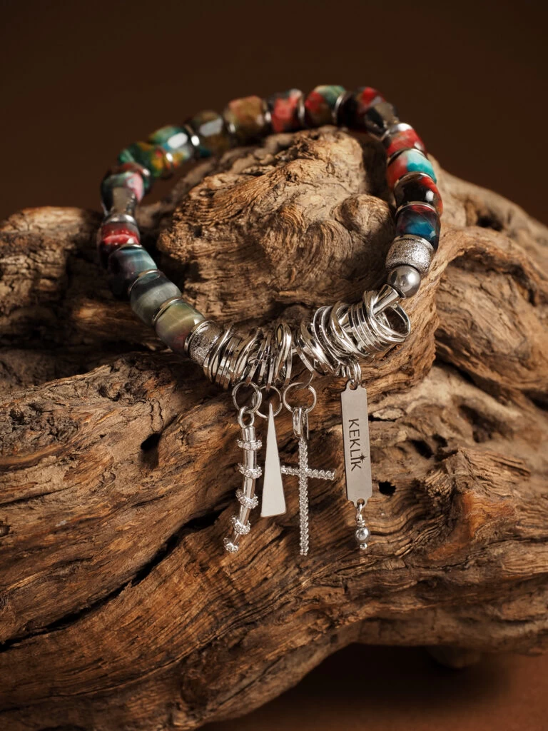 Браслет женский из Тигрового глаза и Гематита №6