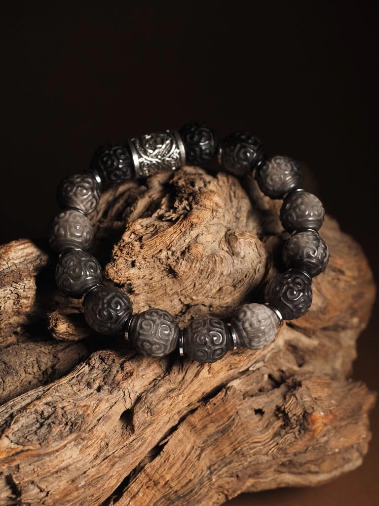 Браслет лаконичный из Обсидиана