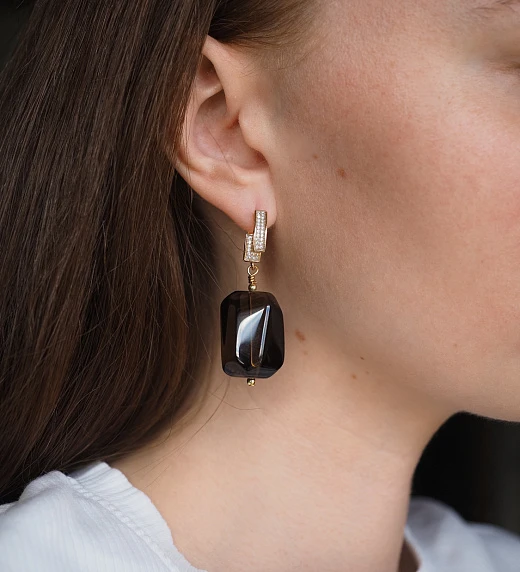 Серьги из Раухтопаза №6