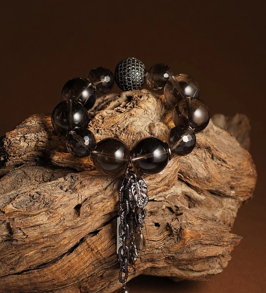 Браслет женский из Раухтопаза №16