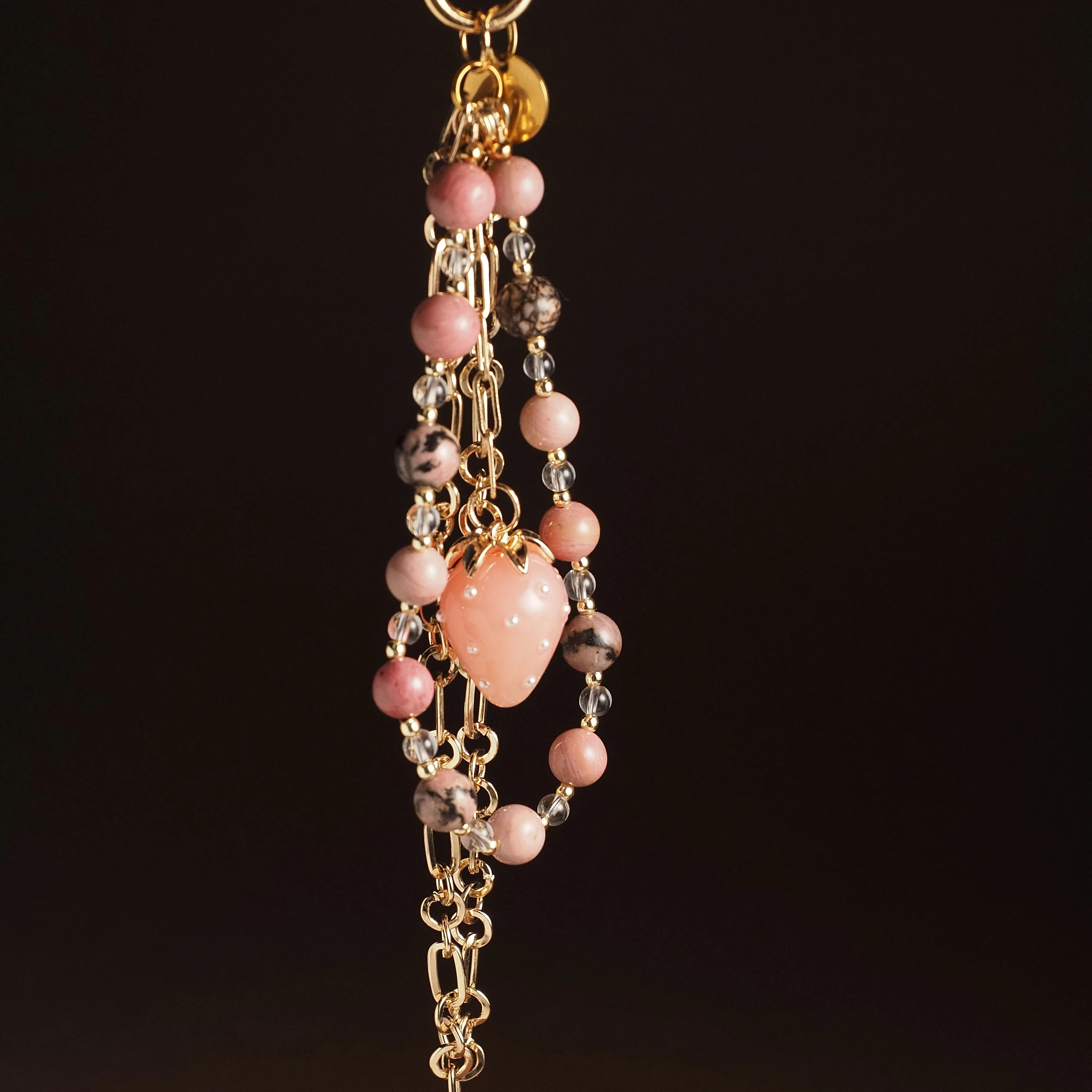 Брелок из Родонита и Гематита