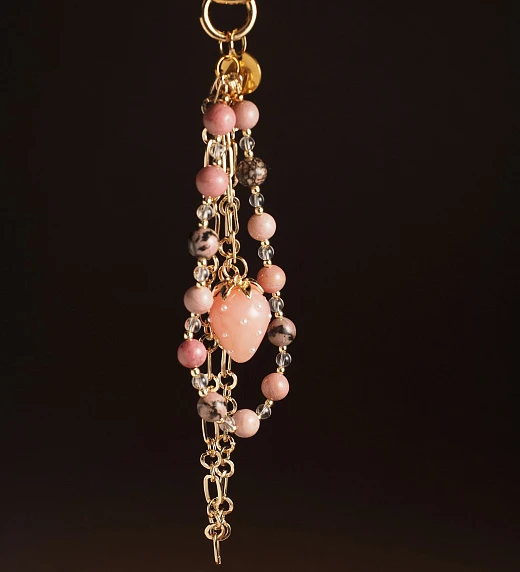 Брелок из Родонита и Гематита