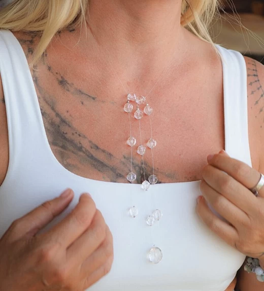 Чокер женский из Горного хрусталя №1