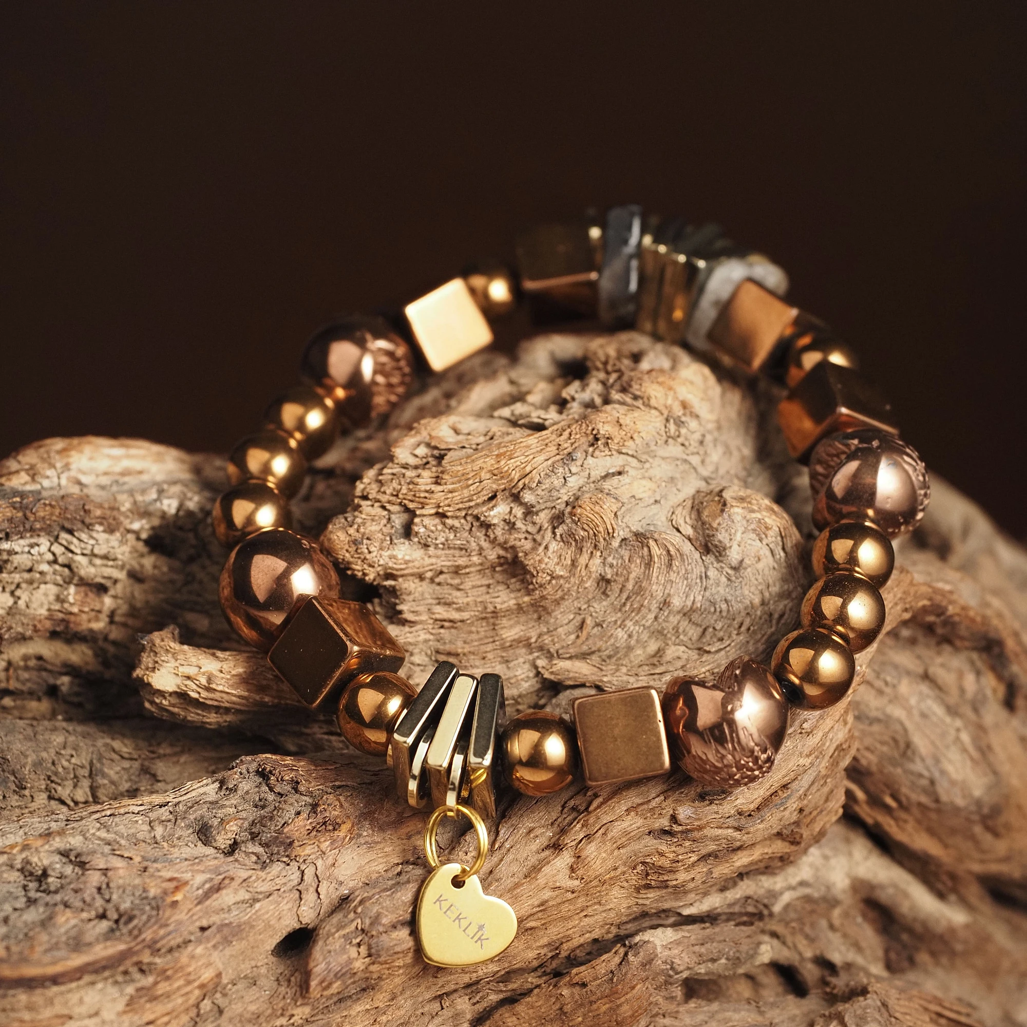 Браслет женский из Гематита и Лабрадора