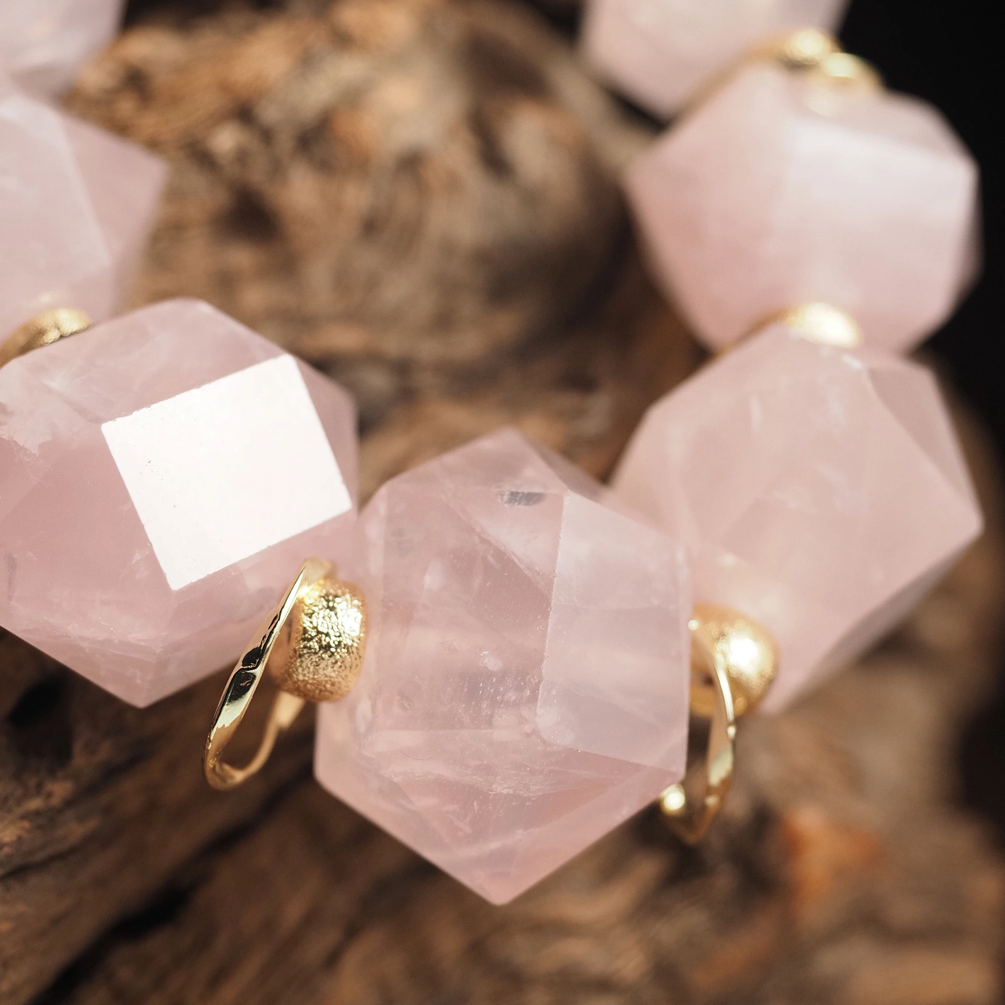 Браслет женский из Розового кварца №4