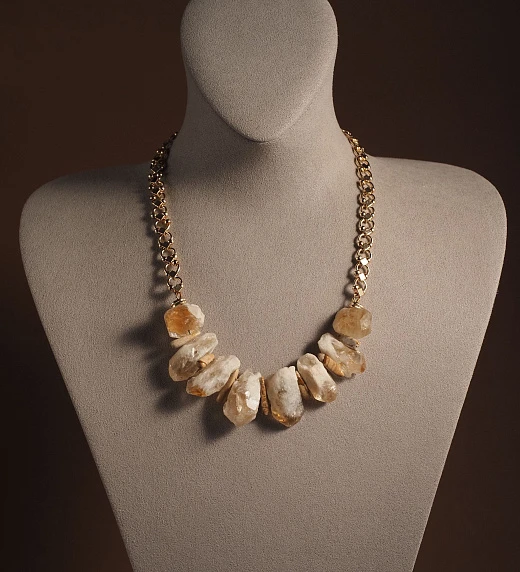 Колье из Цитрина и Яшмы