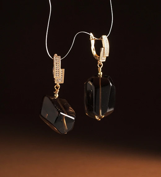 Серьги из Раухтопаза №6