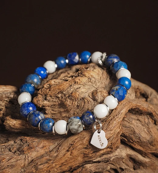 Браслет лаконичный из Агата и Лазурита