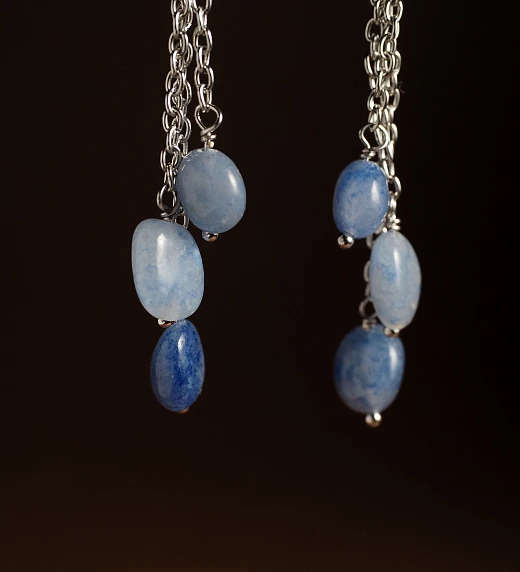 Серьги из синего Авантюрина