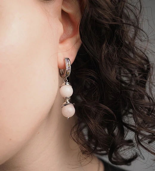 Серьги из Розового кварца