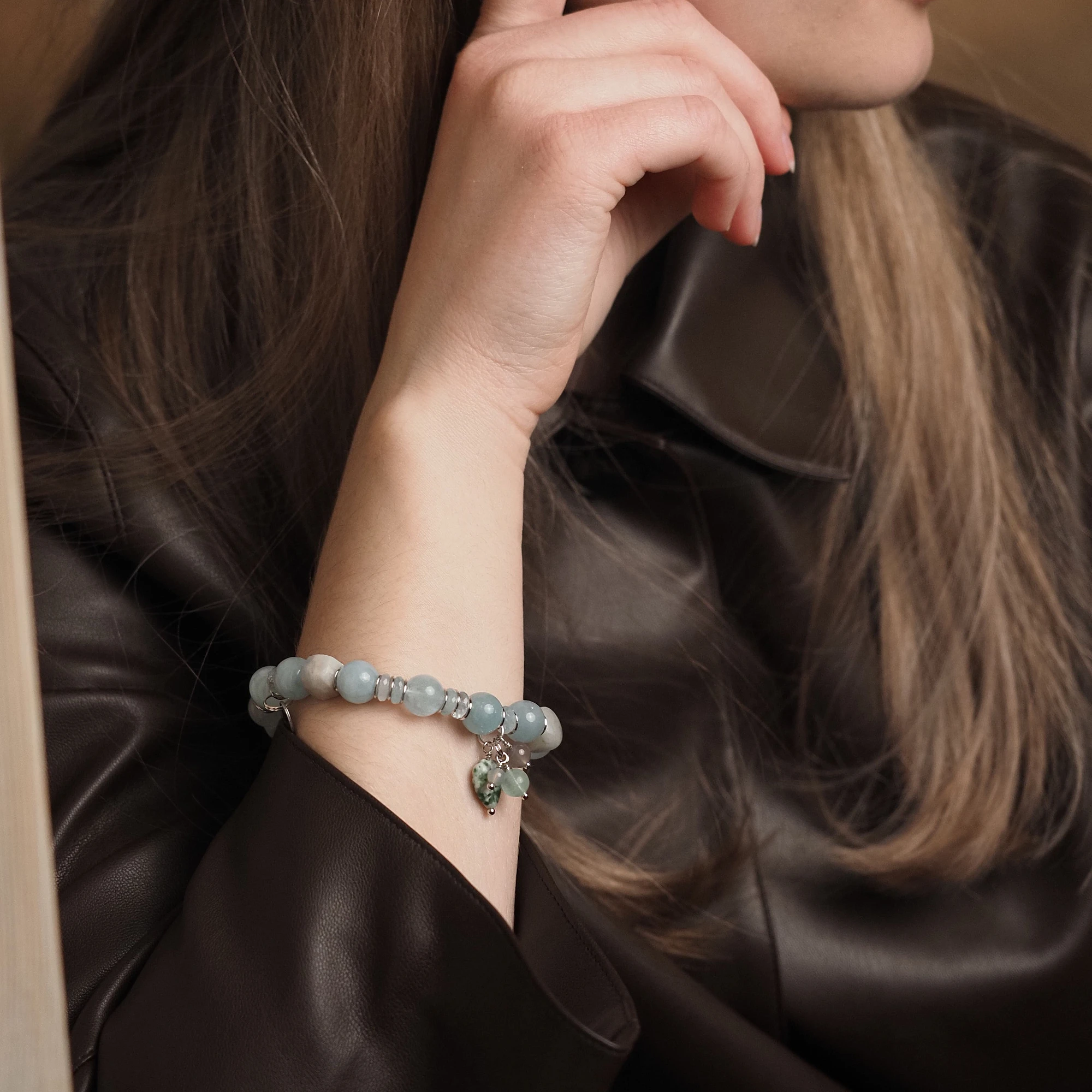 Браслет женский из Аквамарина №2