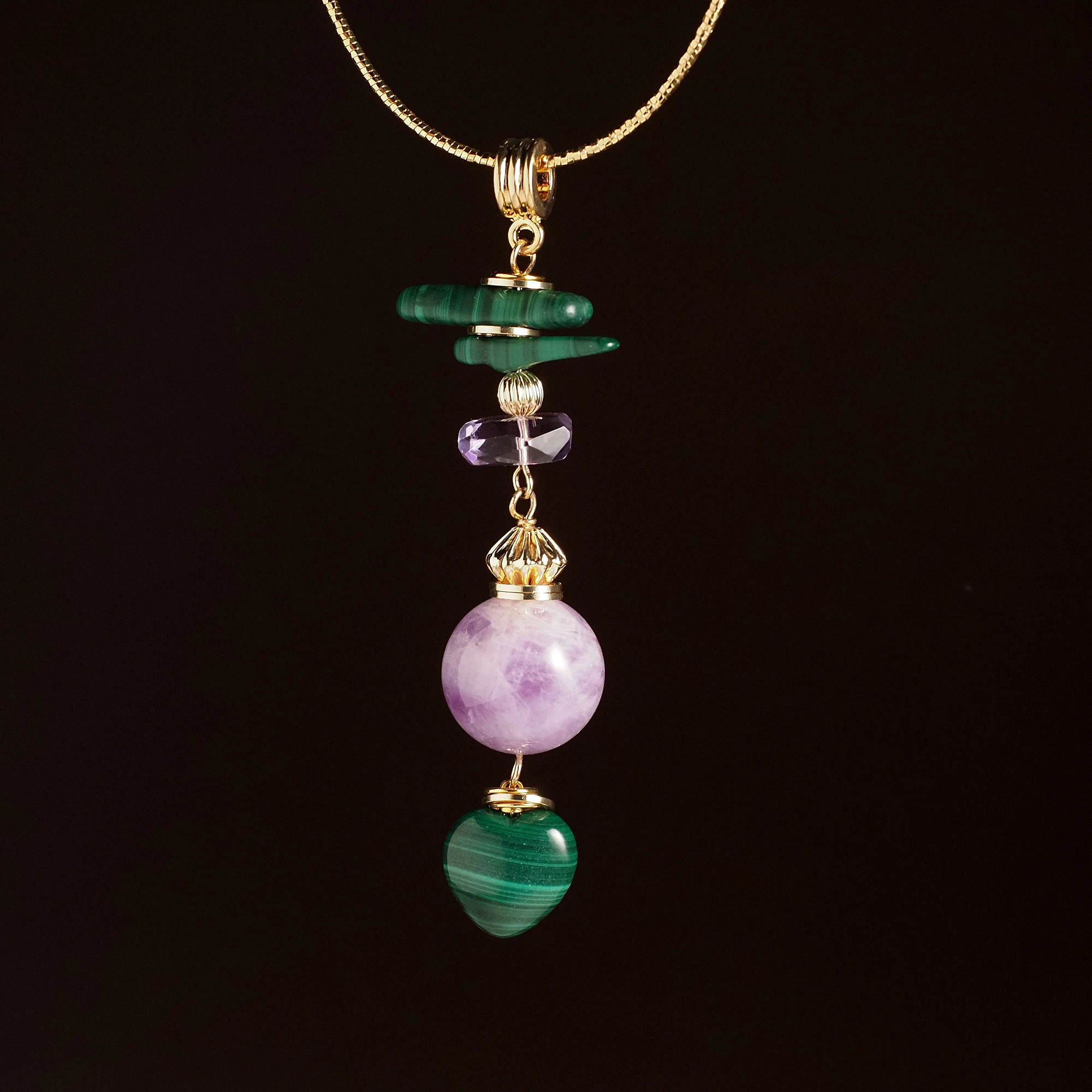 Подвеска из Аметиста и Малахита