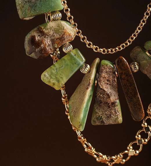 Чокер женский из Хризопраза